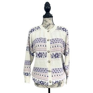 Vintage 90’s Pastel Pointelle Knit Cardigan